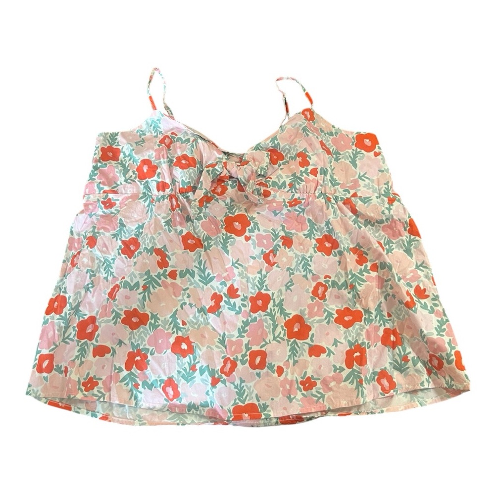 3 X NWT Organic Cotton Free Assembly floral spaghetti tank with front tie